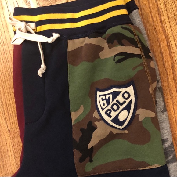 ralph lauren patchwork fleece jogger